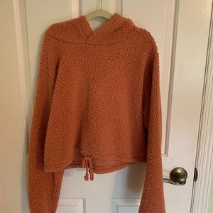 Wild Fable Fuzzy, Cozy Cropped Boxy Coral Hoodie